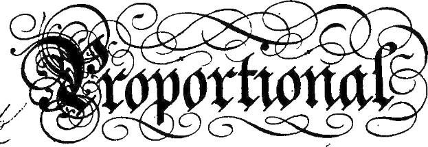 Eine Schwarz-Weiß-Kalligrafie des Wortes "Konzern" umgeben von komplexen Wirbeln und Verzierungen.