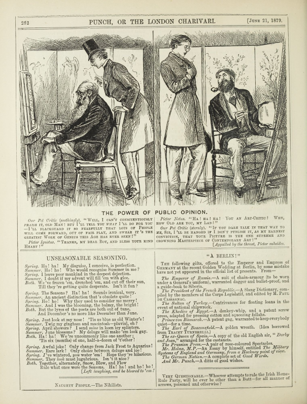 Ein altes Buchcover mit einem Mann in einem Anzug, der in einem Stuhl sitzt und nachdenklich schaut, und einer Frau, die neben ihm steht und nachdenklich in die Ferne blickt, mit dem Titel "Die Macht der öffentlichen Meinung"