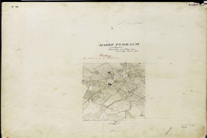 Ein detailliertes altes Stadtplan von Frankfurt, Deutschland, das Straßen, Gebäude, Landmarken und Text mit Informationen über die Bevölkerung, Straßen und Landmarken der Stadt zeigt.