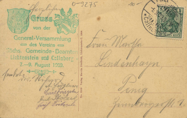 Alter Umschlag mit einem deutschen Stempel von 1909, frankiert mit "Österreich - Deutschland - Cover nach Deutschland - 7. August 1909".